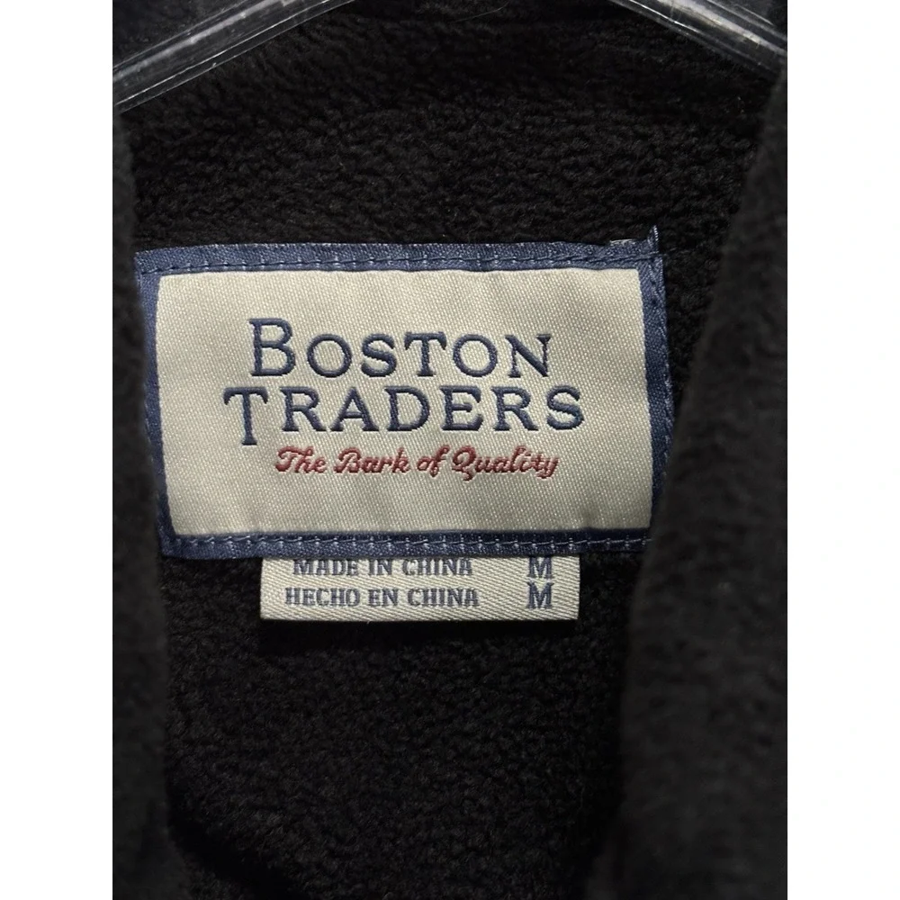 Boston Traders Blk/Gray Plaid Flannel Sherpa Lined Jacket Button Up Sz M Pockets